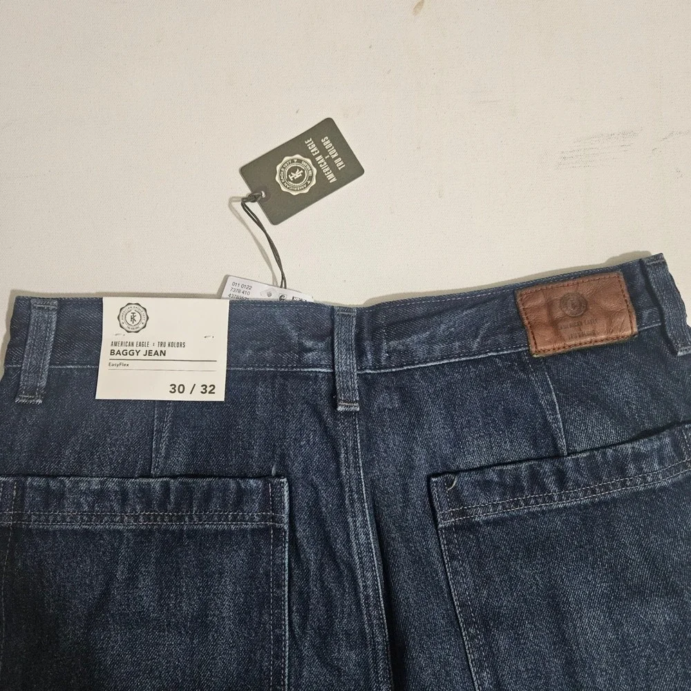 American Eagle x Tru Kolors Baggy Jean Navy Marine EasyFlex 30x32 NWT 7378-410 - Picture 7 of 7